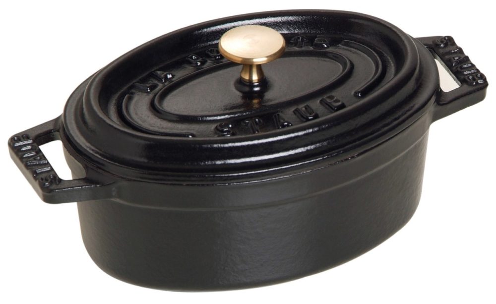 Cocotte 31cm, oval, Schwarz, Gusseisen 5.5l