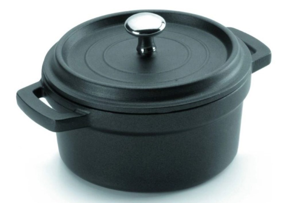 Bratentopf schwarz mit Deckel D16cm H7cm 1.3lt