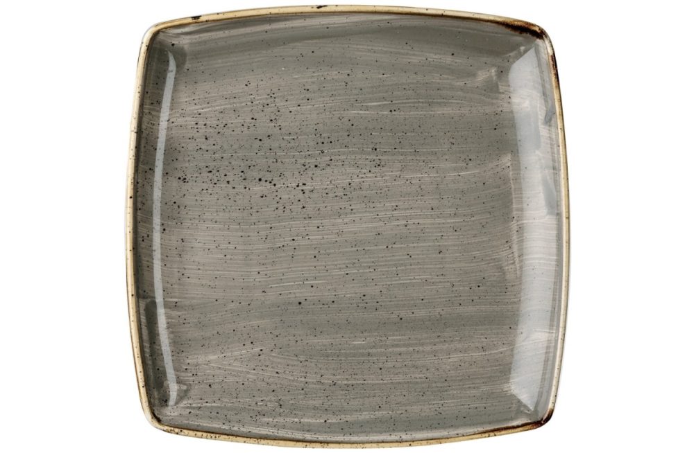 Churchill Platte tief Stonecast Peppercorn quadratisch; 26.8 cm (B); grau/braun; quadratisch; 6 Stück / Pack