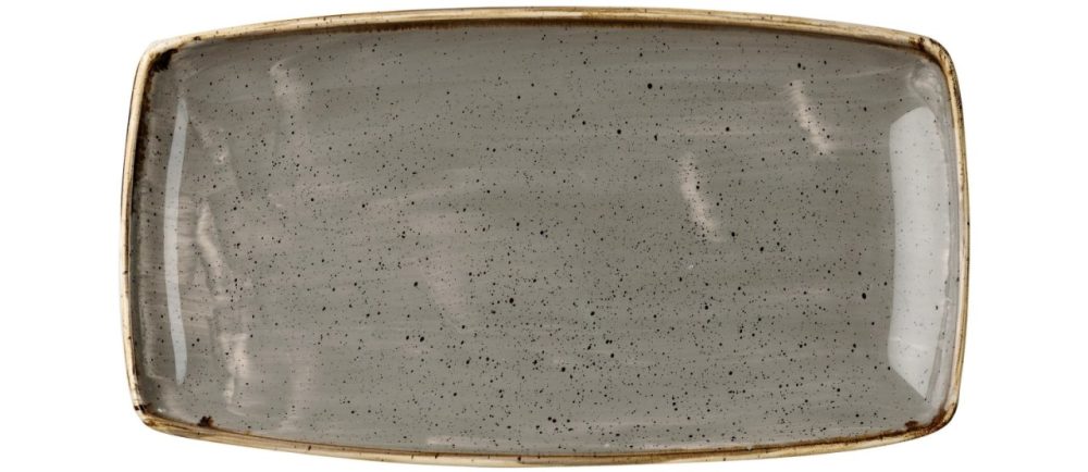 Churchill Oblong Platte Stonecast Peppercorn; 29.5x15 cm (LxB); grau/braun; rechteckig; 12 Stück / Pack