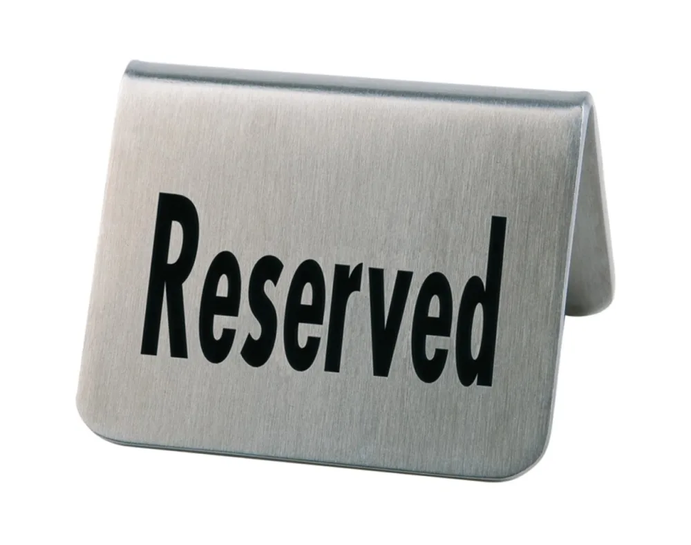 APS Tischaufsteller Reserved; 5.5x5x3.5 cm (LxBxH); edelstahl; 2 Stück / Pack