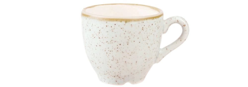 Churchill Espresso Tasse Stonecast Barley White; 100 ml, 6.5x5.5 cm (ØxH); braun/weiss; rund; 12 Stück / Pack