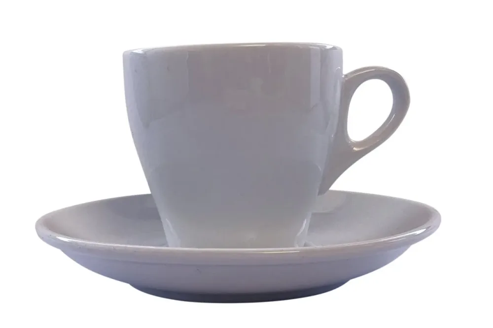 Luna Kaffee Obertasse und Untere 0.18lt weiss