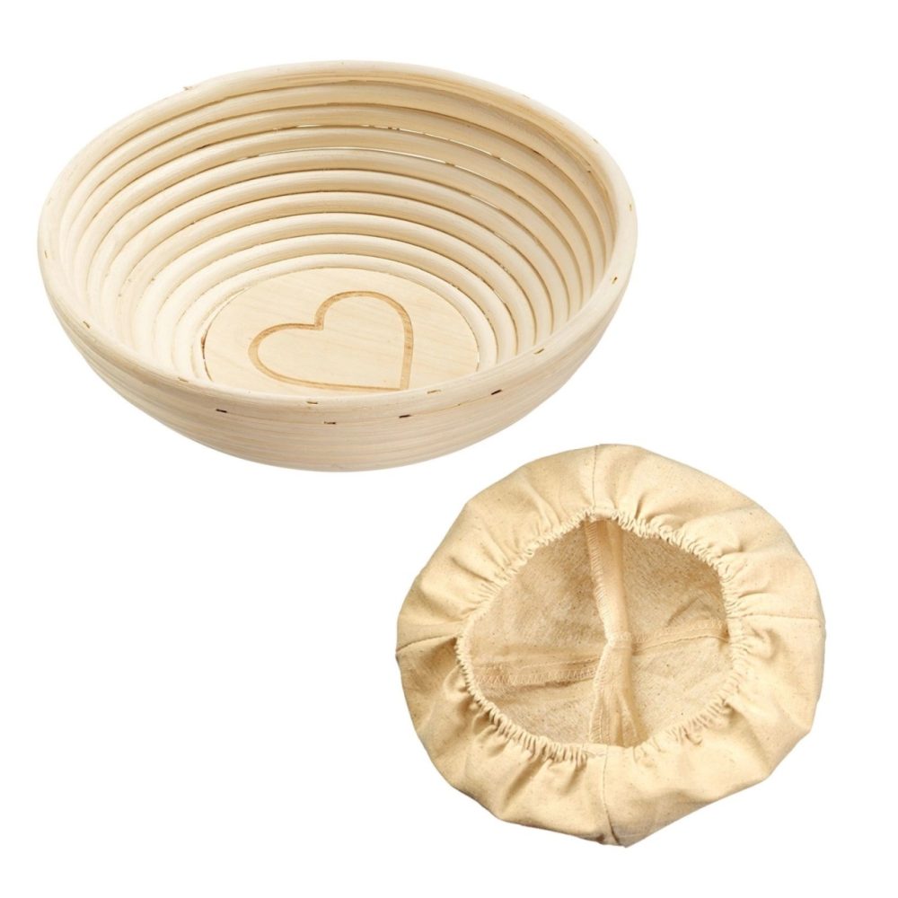 Set Gärkorb rund mit Bezug mit Herz D24.5 x 8.5cm
