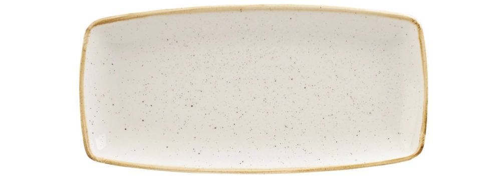 Churchill Oblong Platte Stonecast Barley White; 29.5x15 cm (LxB); weiss/braun; rechteckig; 12 Stück / Pack