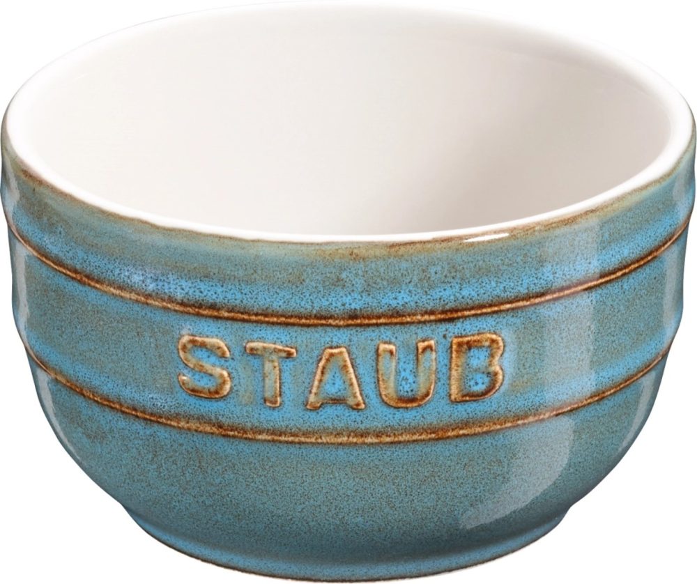 Keramik Ramequin rund, 2er Set, antik-türkis, 8cm