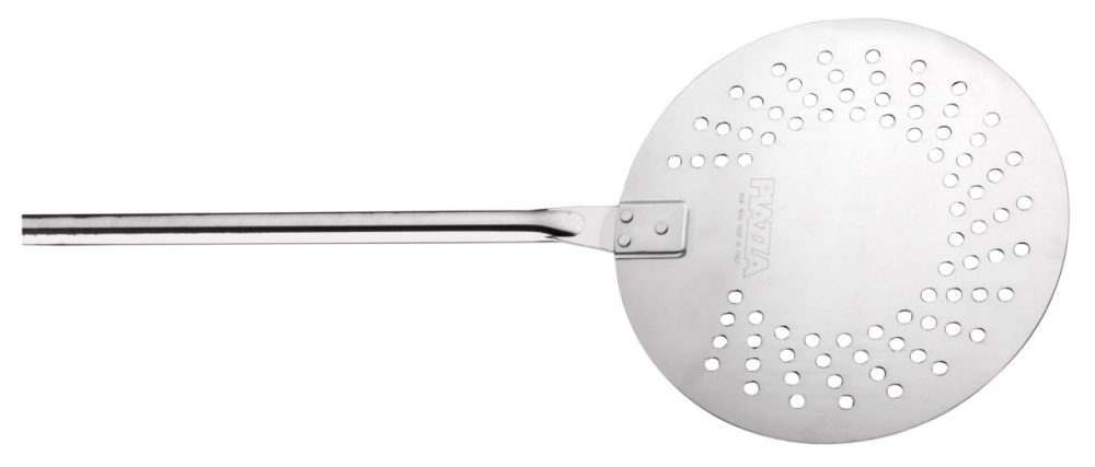 Pizzawender Edelstahl perforiert D22cm Länge total 142cm