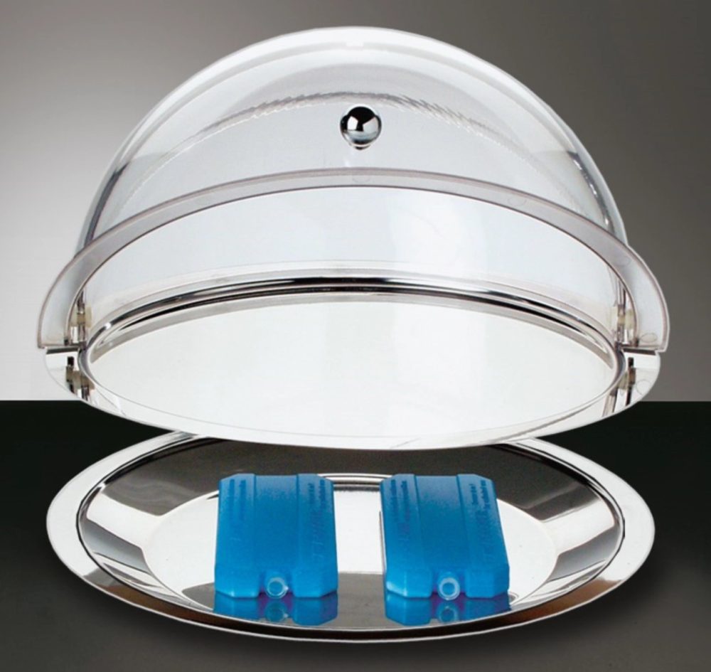 APS Buffetplatten-Set Salua ohne Fuss; 38x24 cm (ØxH); silber/transparent; rund
