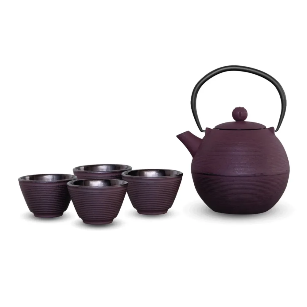 5er Set Teekrug 1l mit Tassen