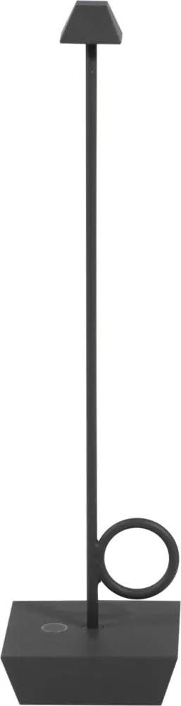 Broggi Bugia Lampe wiederaufladbar, grau 8x8cm H32cm