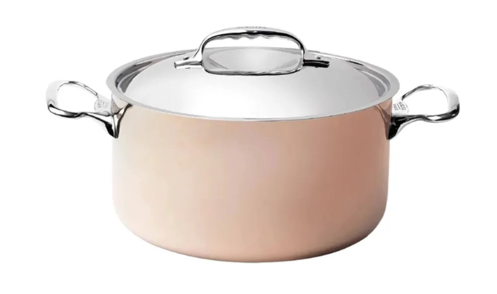 INOCUIVRE Kochtopf tief Kupfer/Edelst. D:24cm m. Deckel