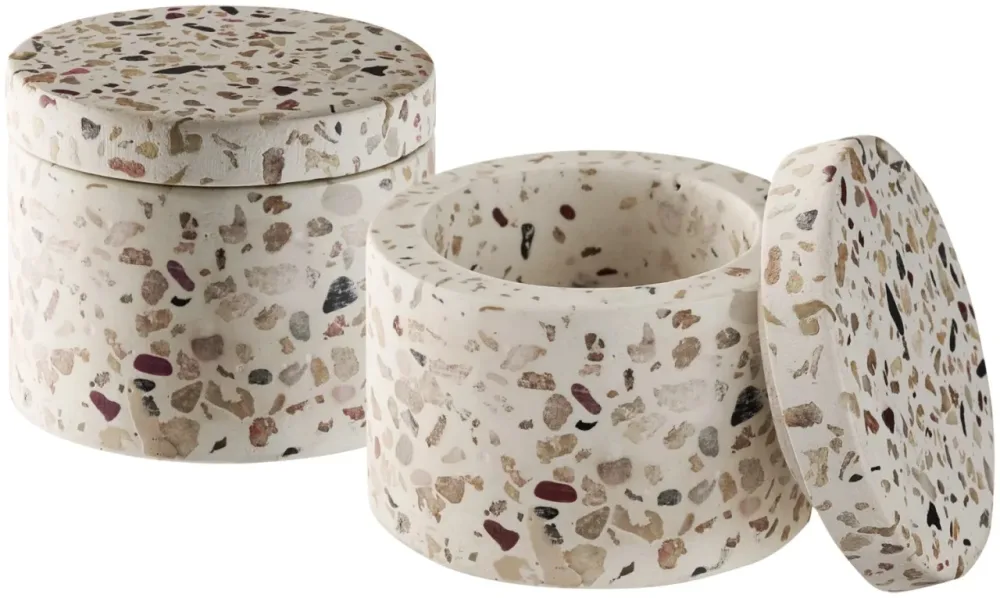 2er Set Terrazzo Dose D6cm H5cm 40ml
