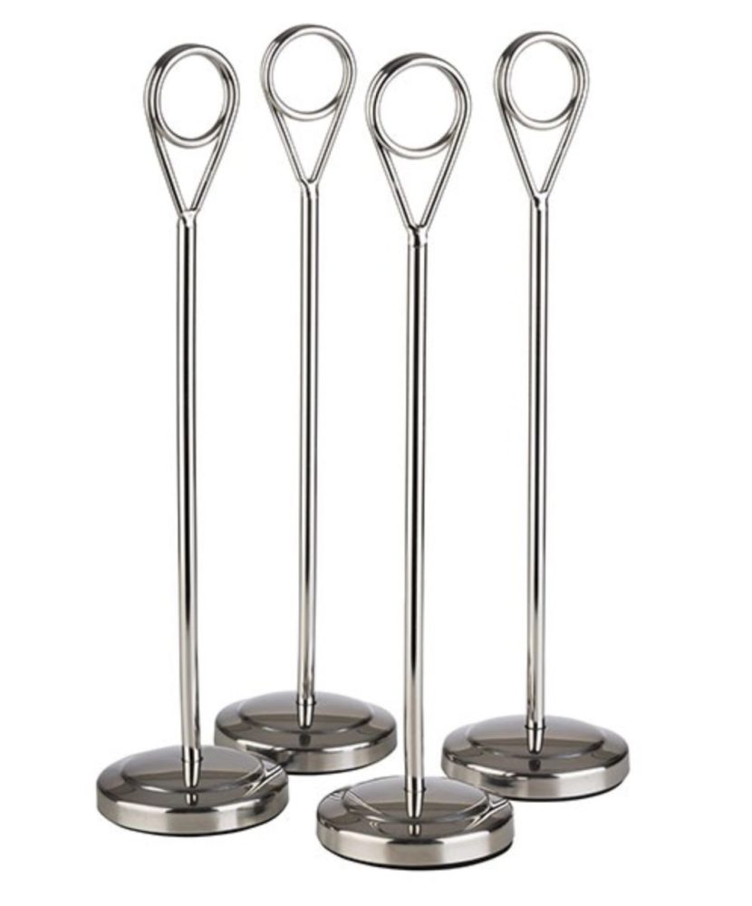 4er Set Kartenhalter, D5cm H20,5cm hochglanz poliert