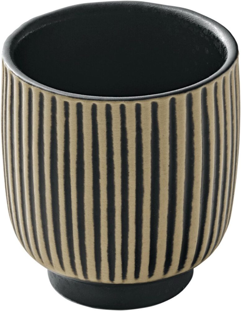 Playground Obertasse Nara Relief; 100 ml, 7x6.6 cm (ØxH); schwarz/weiss; rund; 6 Stück / Pack