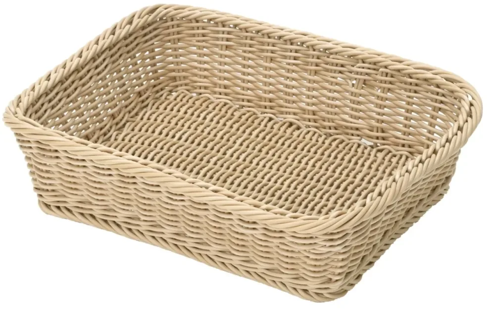 eckiger flacher Korb, schwarz, 40x32x10cm