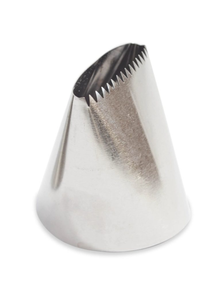 XXL Edelstahlspritzaufsatz glatt und Streifen D5cm H5.5cm