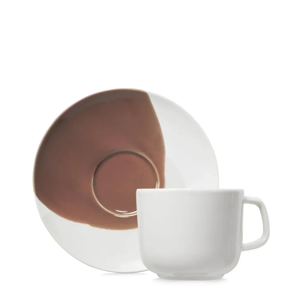 Confluence Espressotasse m. Untert. 8cl cognac alab. weiss