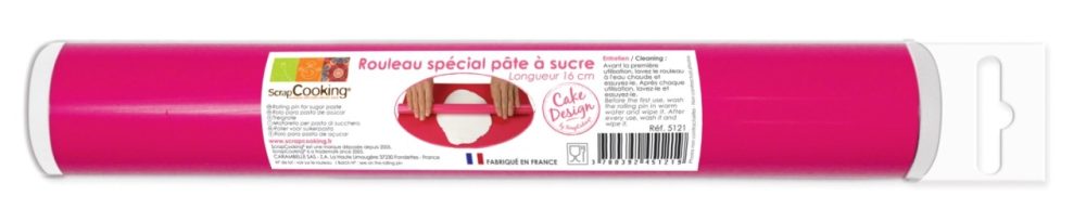 Rolle für Zuckerpaste D3cm x 16cm rosa