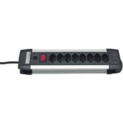Brennenstuhl 1391002018 Steckdosenleiste mit Schalter 8fach Schwarz/Silber CH-Stecker