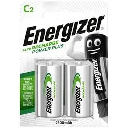 Energizer C Wiederaufladbare Batterien Power Plus HR14 2500 mAh NiMH 1,2 V 2 Stück