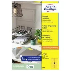 AVERY ZWECKFORM Etiketten 105x148mm 3459 Universal, gelb 100Bl./400St.