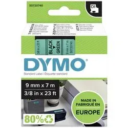DYMO Schriftband D1 schwarz/gr&uuml;n S0720740 9mm/7m