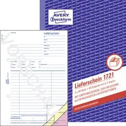 AVERY Zweckform Lieferscheine 1721 Weiss, Gelb, Rosa A5 Perforiert 3 à 40 Blatt