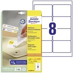 AVERY ZWECKFORM Universaletiketten 96,0x63,5mm L4745REV-25 weiss 240 Stk./25 + 5 Blatt