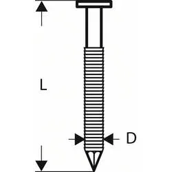 Bosch Accessories 2608200036 Rundkopf-Streifennägel SN21RK Produktabmessung, Länge 60 mm 4000 St.