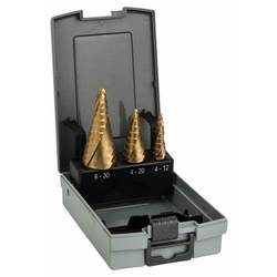 Bosch Accessories 2608587432 HSS Stufenbohrer-Set 3teilig TiN 3-Flächenschaft 1 Set