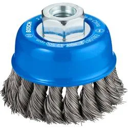 Bosch Accessories Topfbürste, Stahl, gezopfter Draht, 65 mm, 0,35 mm, 12500 U/min, M 14 Bosch Power Tools 2608622099 1