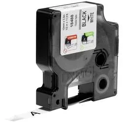 Dymo IND S0718100 / 18488 Authentic Rhino Flexibles Nylon Schriftband Selbstklebend Schwarzer Druck auf Weiss 12 mm x 3.5m