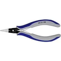 Knipex 34 12 130 Elektronik- u. Feinmechanik Flachzange Gerade Chrom-Vanadium Kugellagerstahl 135 mm