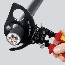 Knipex 95 36 250 Ratschen-Kabelschneider Geeignet für (Abisoliertechnik) Alu- und Kupferkabel, ein- und mehrdrähtig 32
