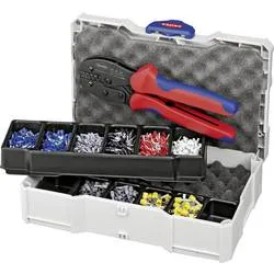 Knipex 97 90 23 Crimpzange Aderendhülsen 0.25 bis 6 mm² Inkl. Aderendhülsensortiment im Koffer
