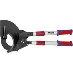 Knipex 95 32 100 Ratschen-Kabelschneider Geeignet für (Abisoliertechnik) Alu- und Kupferkabel, ein- und mehrdrähtig 100