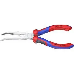 Knipex 26 25 200 Elektronik- u. Feinmechanik Flachrundzange 40° gebogen Vanadium Elektrostahl 200 mm