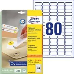 AVERY ZWECKFORM Universal-Etikett. 35.6x16.9mm L4732REV-25 weiss 2400 Stk./25 + 5 Blatt