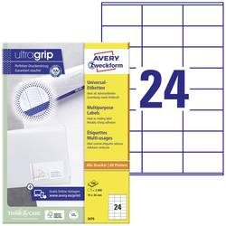 AVERY ZWECKFORM Etiketten 70x36mm 3475 weiss 2400 Stk./100 Blatt