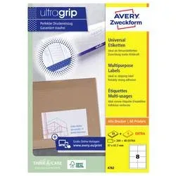 AVERY ZWECKFORM Universal-Etiketten 97x67,7mm 4782 weiss 240 Stk./25 + 5 Blatt