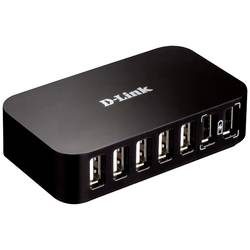 D-Link DUB-H7/E USB-Hub 7 Port USB-A USB 2.0 480 MBit/s mit Schnellladeport Schwarz DUB-H7/E