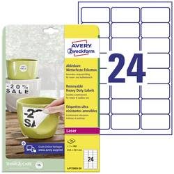 Avery-Zweckform L4773REV-20 L4773REV-20 ( 63.5 x 33.9 mm ),Weiß, 480 St., Wiederablösbar