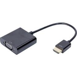 Digitus DA-70461 HDMI / VGA Adapter [1x HDMI-Stecker - 1x VGA-Buchse, Klinkenbuchse 3.5 mm] Schwarz 10.00 cm