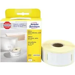 AVERY Zweckform AS0722520 Adressetiketten Selbsthaftend Schwarz auf Weiss 25 (B) x 54 (H) mm 500 Stück