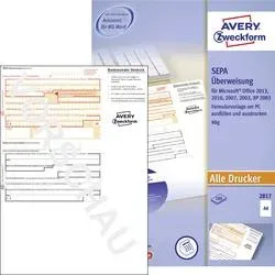 Avery-Zweckform Überweisung Formular SEPA-Überweisung DIN A4 Anzahl der Blätter: 100 2817