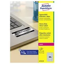 AVERY ZWECKFORM Etiketten Typenschild silber L613320 20 Blatt 70x37mm
