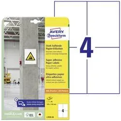 AVERY ZWECKFORM Etiketten Universal 105x148mm L7876-20 weiss, stark haftend 20 Blatt