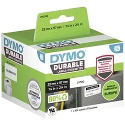 DYMO 2112289 LW Etiketten Original Selbsthaftend Schwarz auf Weiß 32 (B) x 57 (H) mm 800 Stück