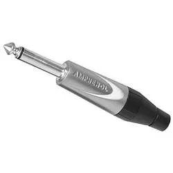 Amphenol TM2PJ Klinken-Steckverbinder 6.35 mm Stecker, gerade Polzahl: 2 Mono Silber 1 St.