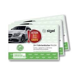 Sigel Fahrtenbuch DIN A6 quer 14,8 x 1,8 x 10,5 cm Grün 3 Stück